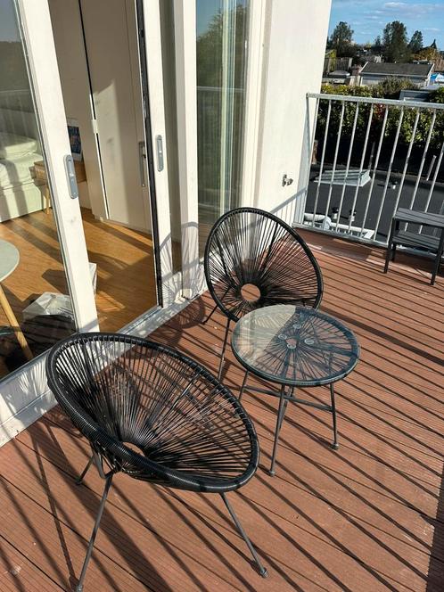 Tuinset - 2 stoelen & tafel - Acapulco stijl, Tuin en Terras, Tuinsets en Loungesets, Zo goed als nieuw, Tuinset, Overige materialen
