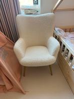 Fauteuil HUNDESTED off-white teddy/naturel eiken kleur, Huis en Inrichting, Fauteuils, Ophalen of Verzenden, Zo goed als nieuw