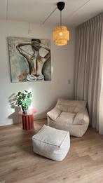 Zitzak loungestoel beige, Ophalen, Overige materialen, Eenpersoons, Nieuw