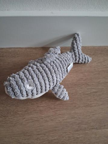 Knuffel haai Zara Home grijs wit rib 20 cm K9796 beschikbaar voor biedingen
