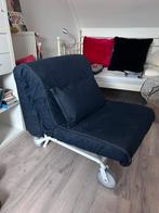 Slaapbank / Fauteuil - Jeanslook - Z.G.A.N., Ophalen, Eenpersoons, Blauw, 190 cm of minder