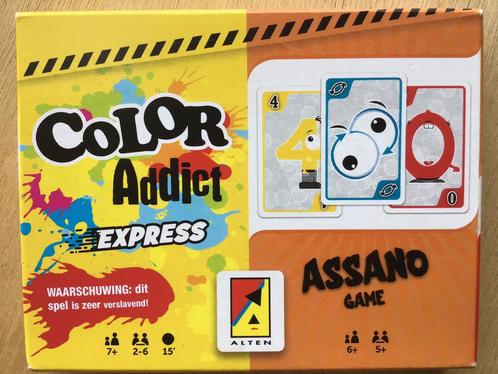 Color Addict Express & Assano - vanaf 6 jaar - ZGAN, Hobby en Vrije tijd, Gezelschapsspellen | Kaartspellen, Zo goed als nieuw