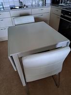 wit tafeltje met 2 stoelen, Ophalen, 55 tot 75 cm, Zo goed als nieuw, Modern