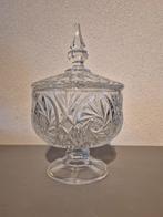Kristallen Bonbonschaal op voet met deksel., Ophalen of Verzenden