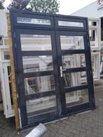 Kozijn met dubbele deuren en bovenlichten, Ophalen, Glas, 120 cm of meer, 215 cm of meer