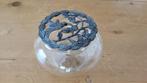 Vintage potpourri schaaltje kolibrie glas tin, Ophalen, Zo goed als nieuw