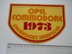 sticker oud OPEL Commodore 1973 Zandvoort Fred Frankenhout, Verzamelen, Verzenden, Zo goed als nieuw, Bedrijf of Vereniging