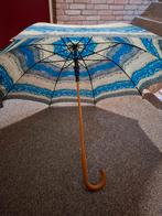 VINTAGE houten paraplu, Ophalen, Gebruikt, Blauw