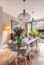 8 Witte moderne Eetkamerstoelen, Ophalen, Kunststof, Gebruikt, Wit