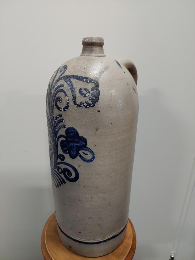 Antieke grote Gres kruik - Handgemaakt & hand geschilderd, Ophalen of Verzenden