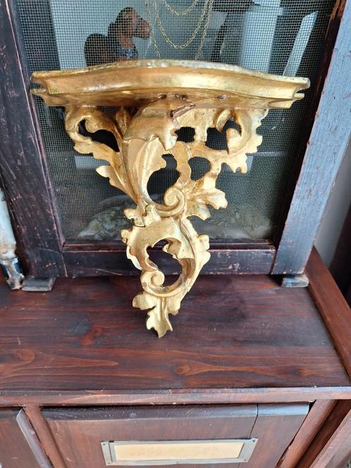 Antieke Houten Console in Bois Dore/Wandplateau, Antiek en Kunst, Curiosa en Brocante, Ophalen of Verzenden