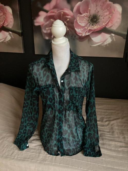 Gemeleerde (transparante) damesblouse IVIVI, Kleding | Dames, Blouses en Tunieken, Gedragen, Maat 36 (S), Groen, Verzenden