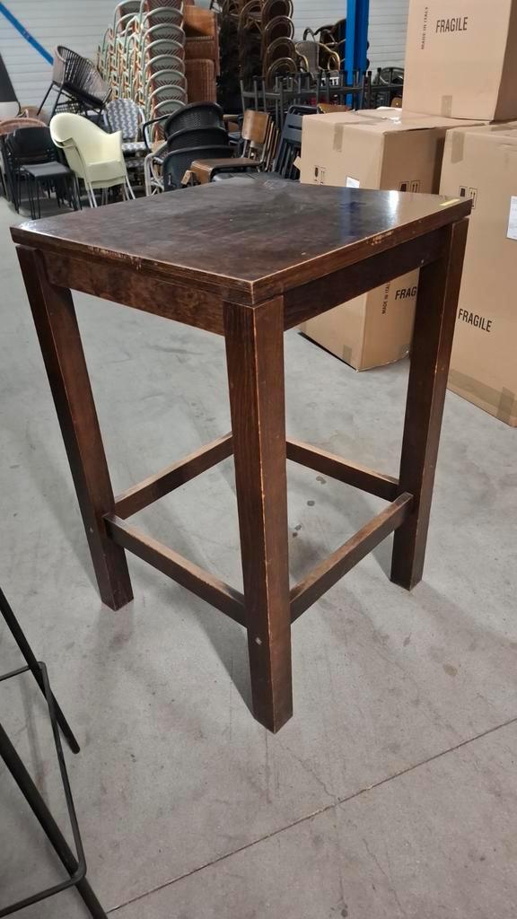 4 statafel bartafel mancave horeca cafe 70x70cm bruin hout, Huis en Inrichting, Tafels | Sidetables, 25 tot 50 cm, 200 cm of meer