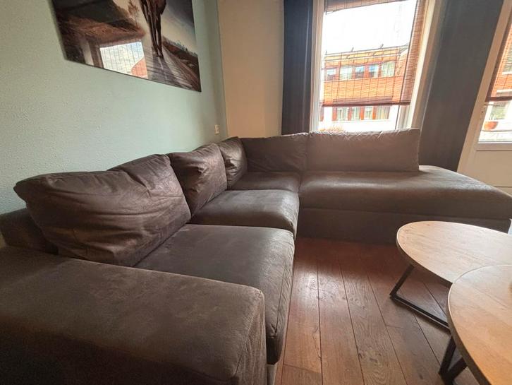 Leren hoekbank 2.30x2.30, Huis en Inrichting, Banken | Complete zithoeken, Zo goed als nieuw, Leer, Ophalen