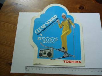 sticker oud Toshiba radio cassette recorder ski pinup retro beschikbaar voor biedingen