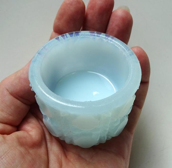Vintage Frans opaline glazen bruiloft bonbonniere, Antiek en Kunst, Antiek | Glas en Kristal, Ophalen of Verzenden