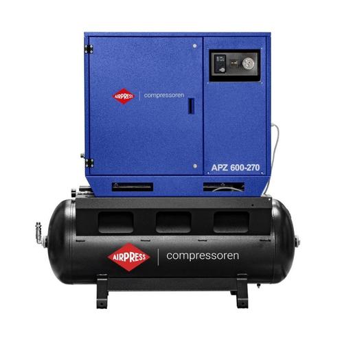 AIRPRESS APZ 600-270 5,5PK GELUIDGEDEMPTE COMPRESSOR, Doe-het-zelf en Verbouw, Compressors, Nieuw, 10 bar of meer, 100 liter of meer