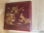 Japanse lakdoos met vogels,brocante rode japanse lakdoos,, Ophalen