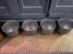 Plantenbakken 4 grijs en rond, Tuin en Terras, Bloempotten, Ophalen, Kunststof, Rond, Zo goed als nieuw