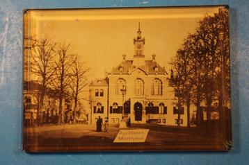 oude FOTO op Glasplaat <> APELDOORN Marktplein circa 1920 beschikbaar voor biedingen