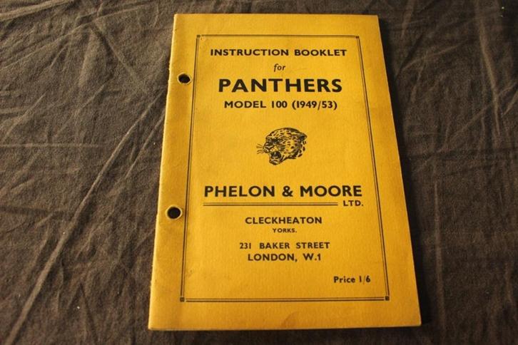 Panther 1949 - 1953  M100 motorcycle instruction booklet, Motoren, Handleidingen en Instructieboekjes, Overige merken, Ophalen of Verzenden