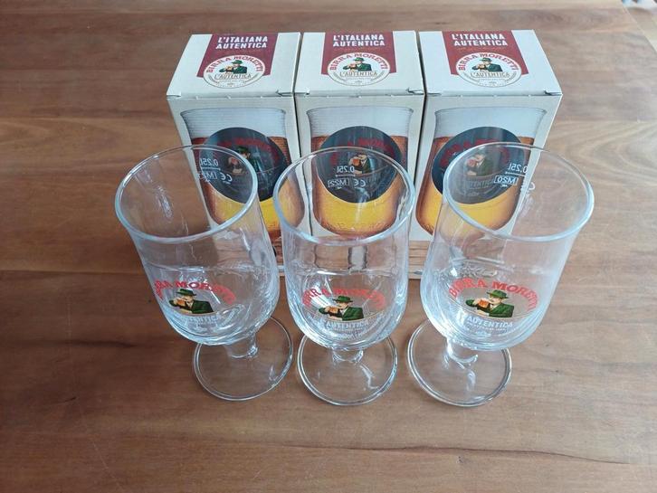 Birra Moretti glazen (prijs = per glas), Verzamelen, Glas en Borrelglaasjes, Nieuw, Ophalen of Verzenden