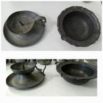 Tinnen Asbak & Kandelaar/Blaker - In Goede Staat, Ophalen of Verzenden