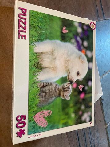 Puzzle: Kat en Hond - 50 stukjes beschikbaar voor biedingen