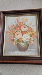 oud klassiek schilderij vaas met bloemen gesigneerd, Antiek en Kunst, Kunst | Schilderijen | Klassiek, Ophalen of Verzenden