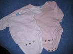 2 roze/wit gestreepde bodys, 62/68, Kinderen en Baby's, Babykleding | Maat 62, Ophalen of Verzenden, Zo goed als nieuw, Meisje