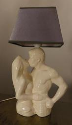 Vintage keramische lamp uit de eighties. Zoenend stel creme, Ophalen of Verzenden, Zo goed als nieuw