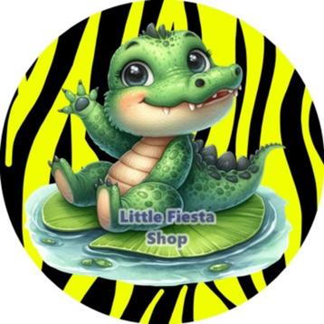 LF3457 icing frosting krokodil 20cm eetbare taart print top beschikbaar voor biedingen