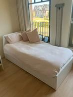Ikea Flekke 1 of 2 persoonsbed incl. matrassen, Ophalen, Wit, Tweepersoons, Zo goed als nieuw