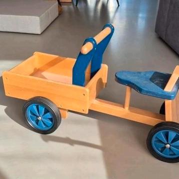 Houten kinderbakfietsje blauw beschikbaar voor biedingen