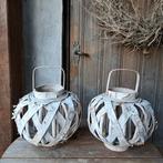 OPRUIMING 2x Naturel windlicht lantaarn met schors *Etage3*, ., Ophalen of Verzenden, Zo goed als nieuw, .