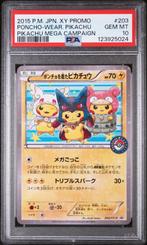Pokémon – Poncho Pikachu 203/XY-P PSA 10 – Japanese Promo, Hobby en Vrije tijd, Ophalen of Verzenden, Nieuw, Losse kaart