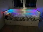 IKEA HEMNES Bedbank met LED Strip, Huis en Inrichting, Slaapkamer | Bedden, Ophalen, 90 cm, Eenpersoons, Wit