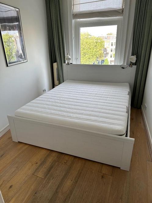 IKEA Bed 160x200 with 4 drawers + Mattress, Huis en Inrichting, Slaapkamer | Bedden, Gebruikt, Tweepersoons, 160 cm, 200 cm, Hout