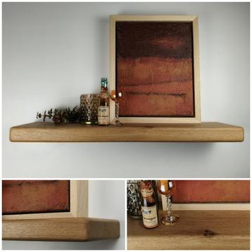 Zwevende eiken houten wandplank incl. montage pennen | 62cm beschikbaar voor biedingen