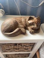Houten Kat Beeld - Decoratief Kunstobject, Ophalen of Verzenden