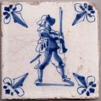 Antieke tegel met militair, Antiek en Kunst, Ophalen of Verzenden