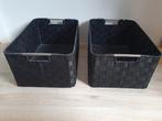 2 Zwarte Opbergmanden met Handvatten, Ophalen, Overige materialen, Gebruikt, Mand
