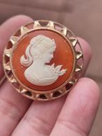 Vintage 1980 camee scarf broche, Ophalen of Verzenden, Zo goed als nieuw