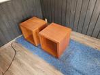 2 50x50 kubus  houten salontafeltjes, Ophalen, Gebruikt, 50 tot 100 cm, 50 tot 75 cm