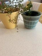 Vintage jaren 50 60 kleurijke bloempotten, Ophalen of Verzenden, Huis en Inrichting