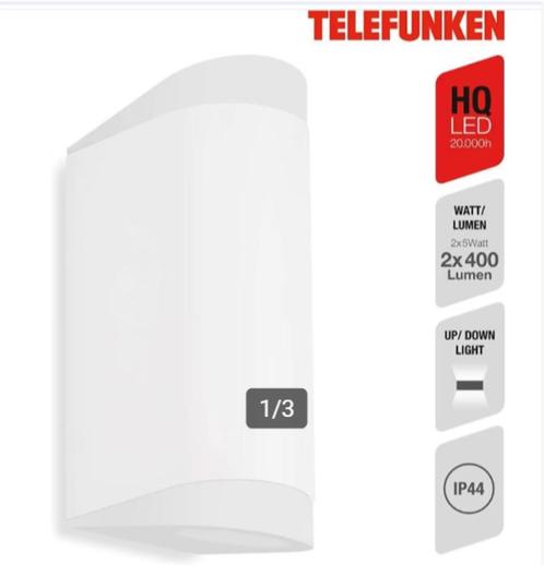 Telefunken 314906TF Up&Down wandlamp wit 2x2,5W NIEUW, Huis en Inrichting, Lampen | Wandlampen, Nieuw, Kunststof, Metaal, Ophalen of Verzenden