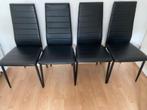 4 eetstoelen, Huis en Inrichting, Stoelen, Ophalen, Gebruikt, Zwart, Vier