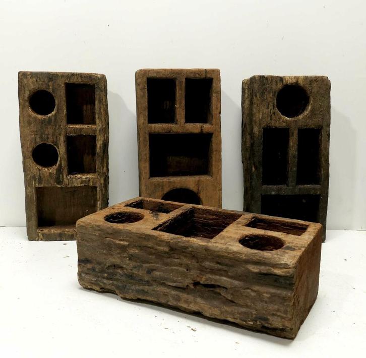 Houten bakje Indonesie WX2 sirih landelijk geleefd hout java, Antiek en Kunst, Kunst | Niet-Westerse kunst, Ophalen of Verzenden