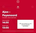 Ajax - Feyenoord, Tickets en Kaartjes, Losse kaart, Twee personen, December