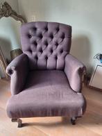 Twee oorfauteuils, bruin en creme, Ophalen, Minder dan 50 cm, Gebruikt, 75 tot 100 cm
